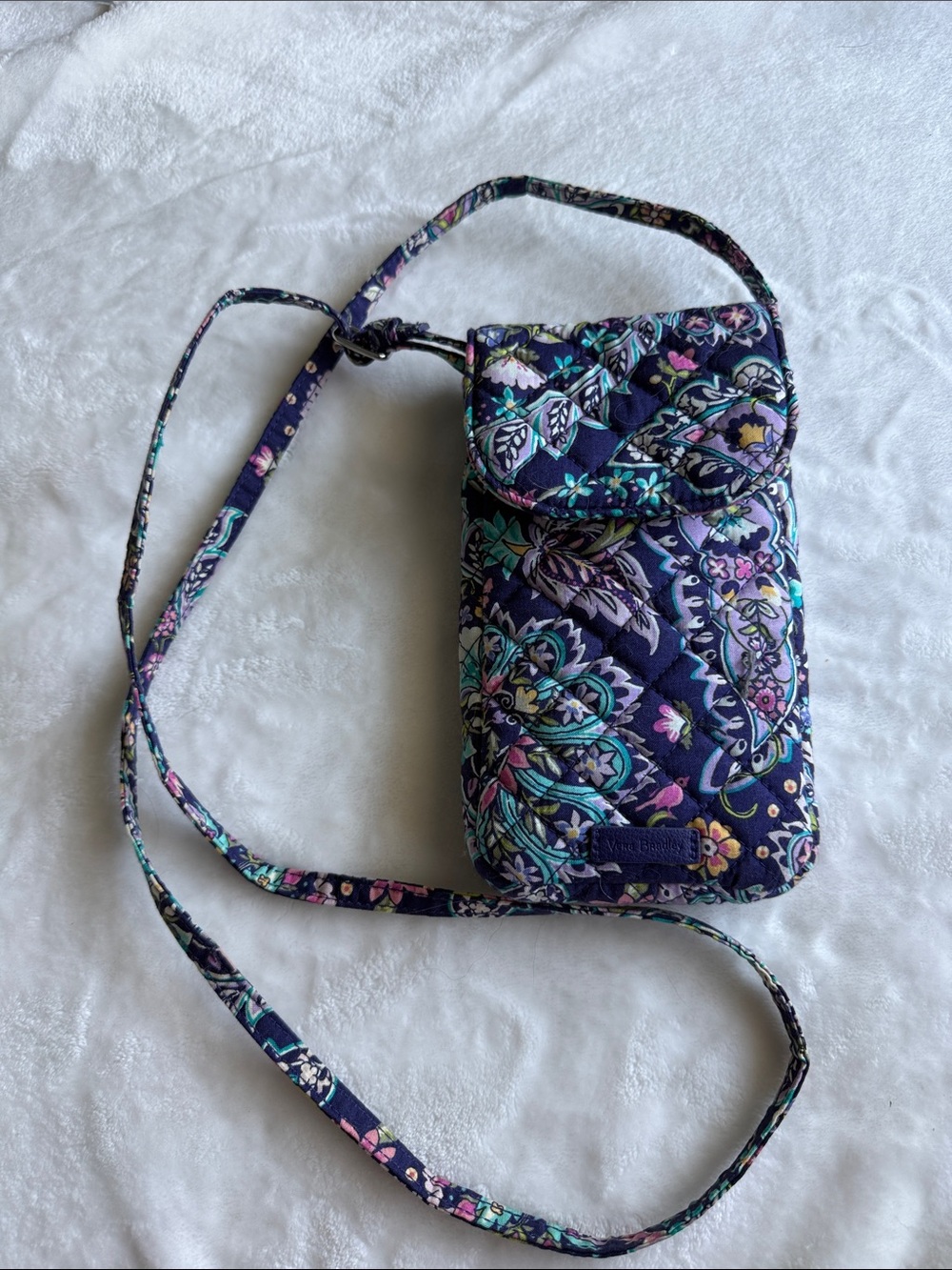 Vera Bradley Navy Multi Quilted Floral Crossbody Phone Bag